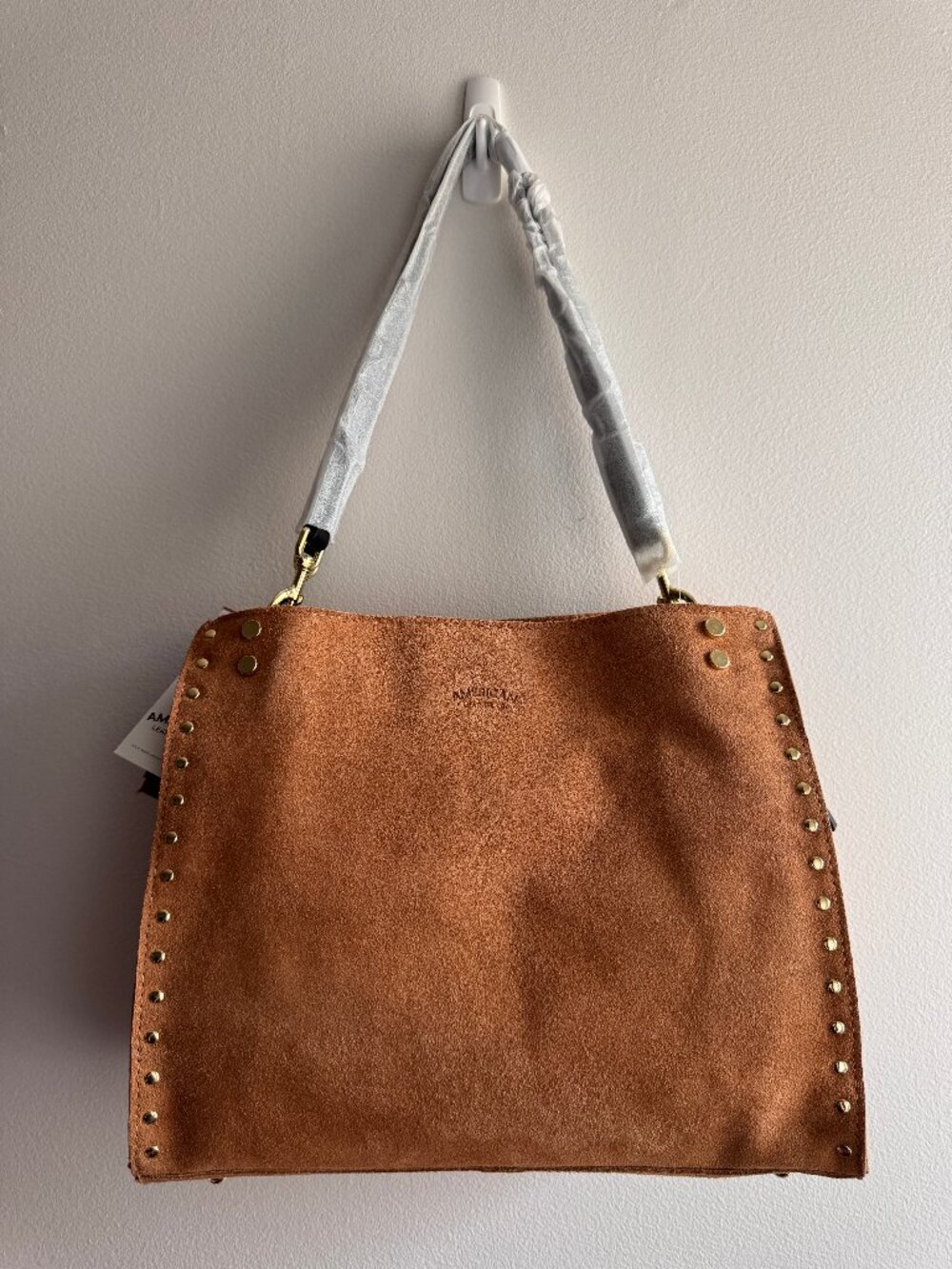 American Leather Co Lenox Studded Triple Entry Satchel 2.0